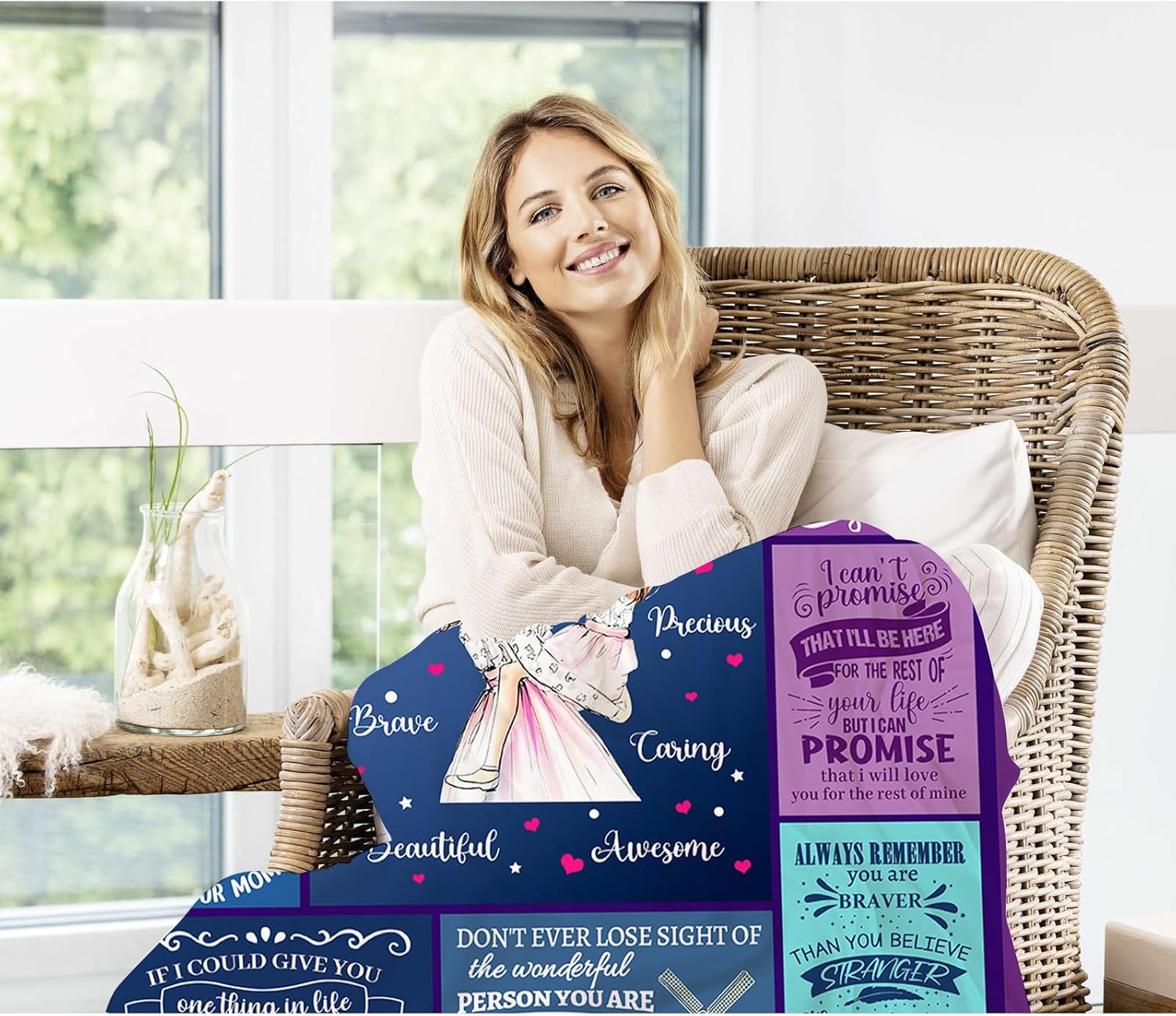 Regalo para hija de mamá, manta de hija de mamá, regalo de cumpleaños para hija, regalo de cumpleaños para hija de 50 x 60 pulgadas para mantener el