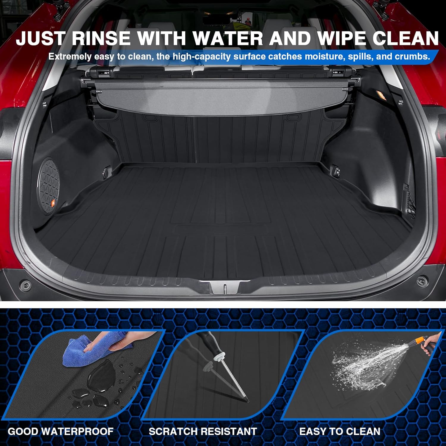 Forro de carga para maletero trasero, cubierta trasera para RAV4 RAV 4 2019 2020 2021 2022 2023 bandeja de maletero alfombrillas de carga para