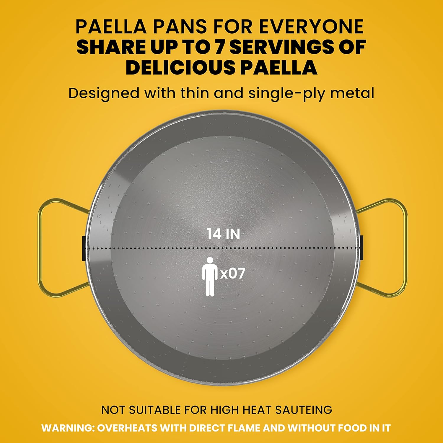 La Paella – Paellera de acero inoxidable