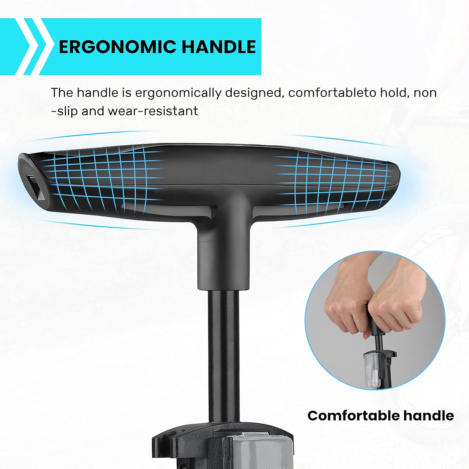 Hycline Bomba portátil para bicicleta de piso bomba de neumáticos de bicicleta – Bombas de aire de alta presión de 150160 PSI con válvula Presta y