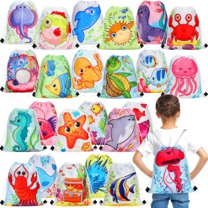 24 bolsas con cordón de animales marinos, mochila para regalo de fiesta de vida marina, bolsas de regalo para fiesta de océano, bolsas de regalo 24 bolsas con cordón de animales marinos, mochila para regalo de fiesta de vida marina, bolsas de regalo para fiesta de océano, bolsas de regalo