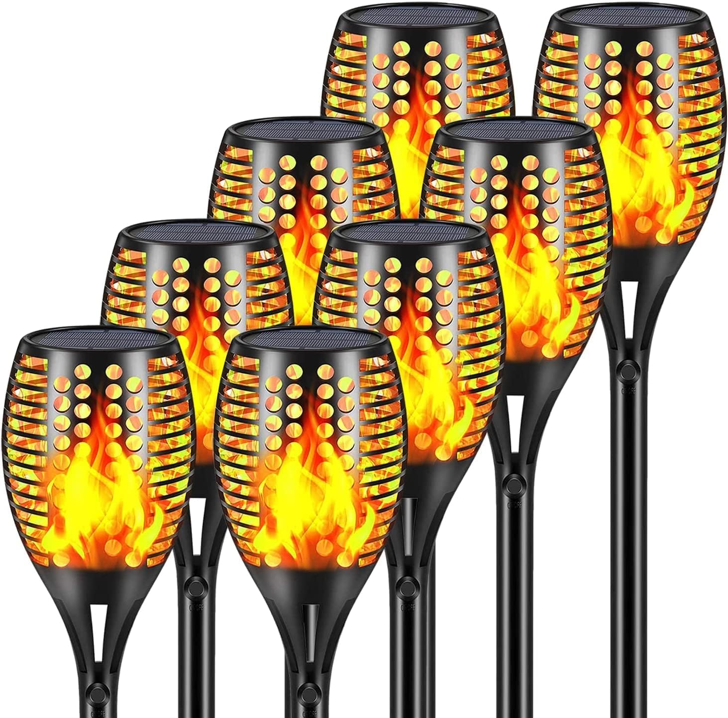 Luces solares grandes mejoradas, 43 pulgadas, impermeables, para exteriores, 96 luces LED de llamas bailarinas, luces de jardín, luces de jardín,