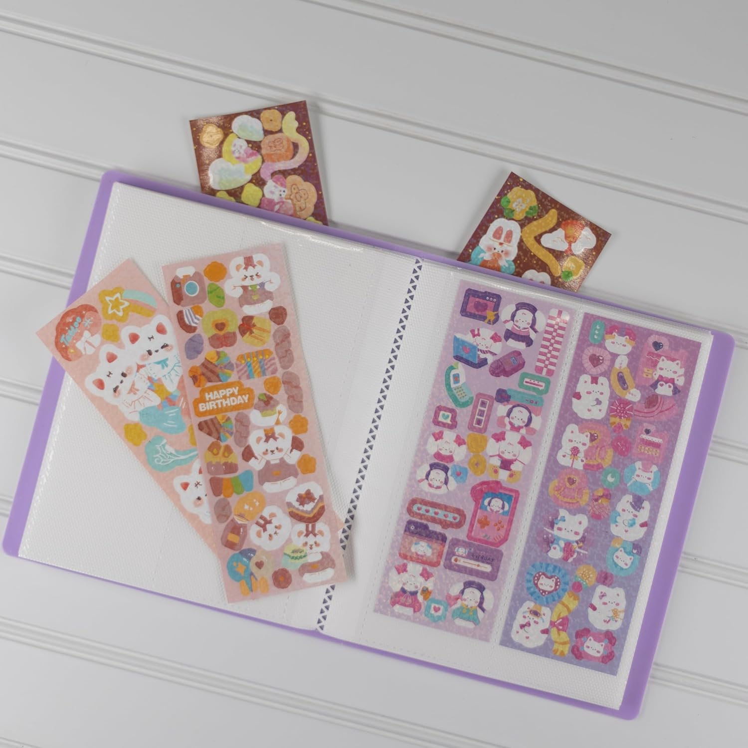 Álbum de fotos de cabina de fotos, para bodas o fiestas, con capacidad para 120 tiras de fotos de 2 x 6 pulgadas, deslizables (2 x 6, lavanda, 1)