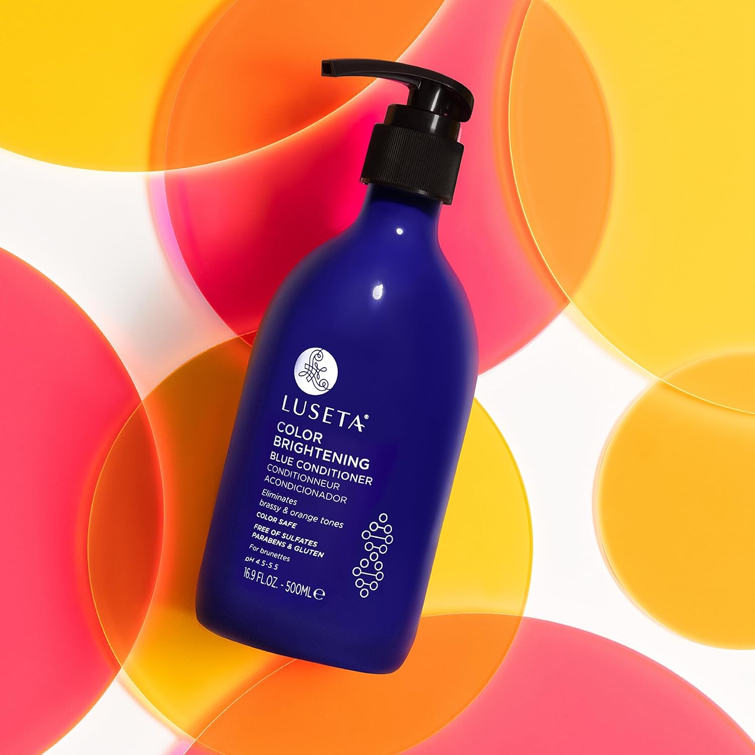 Luseta Acondicionador de color azul iluminador para morenas y tonos naranja cobrizos, acondicionador de rutina para el cuidado del cabello para