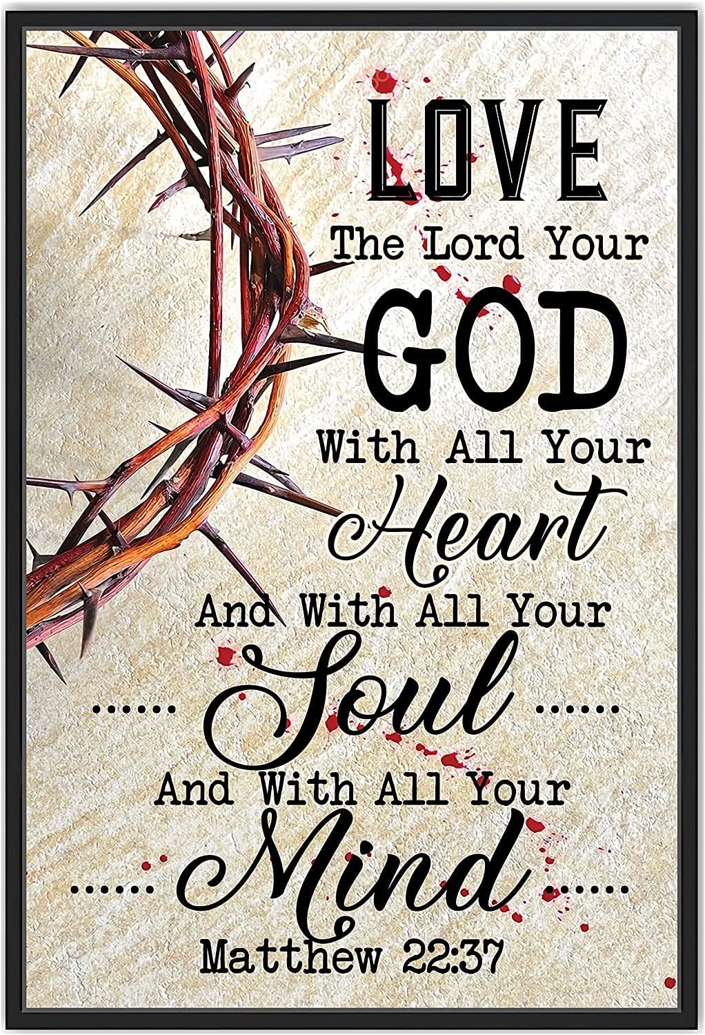 Rompecabezas de 500 piezas para adultos y niños, versículo de la Biblia, Love The Lord Your God with All Your Heart Puzzle Challenging Educativo Fun