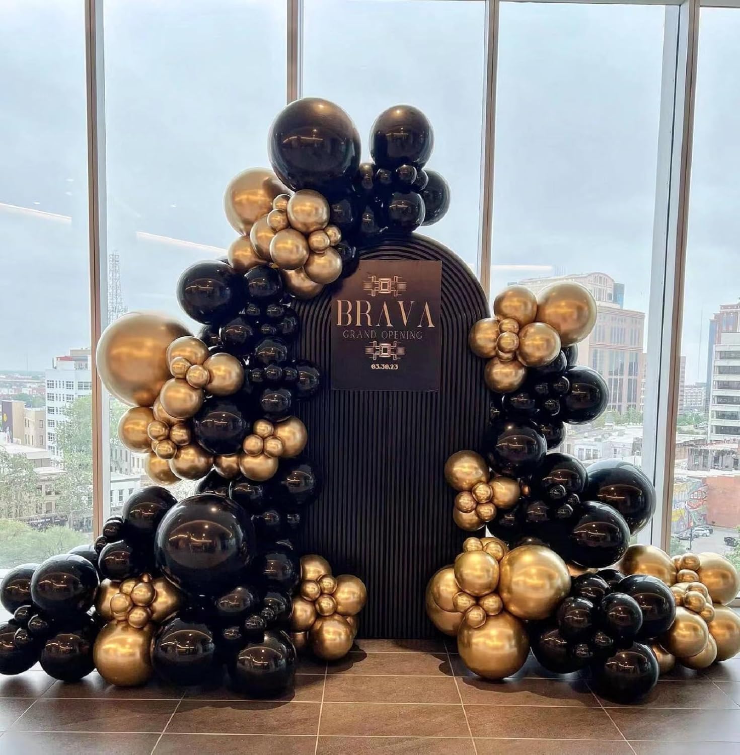 Kit de arco de guirnalda de globos negros y dorados, 158 piezas de globos de látex de 18, 10, 5 pulgadas, para baby shower, cumpleaños, boda,