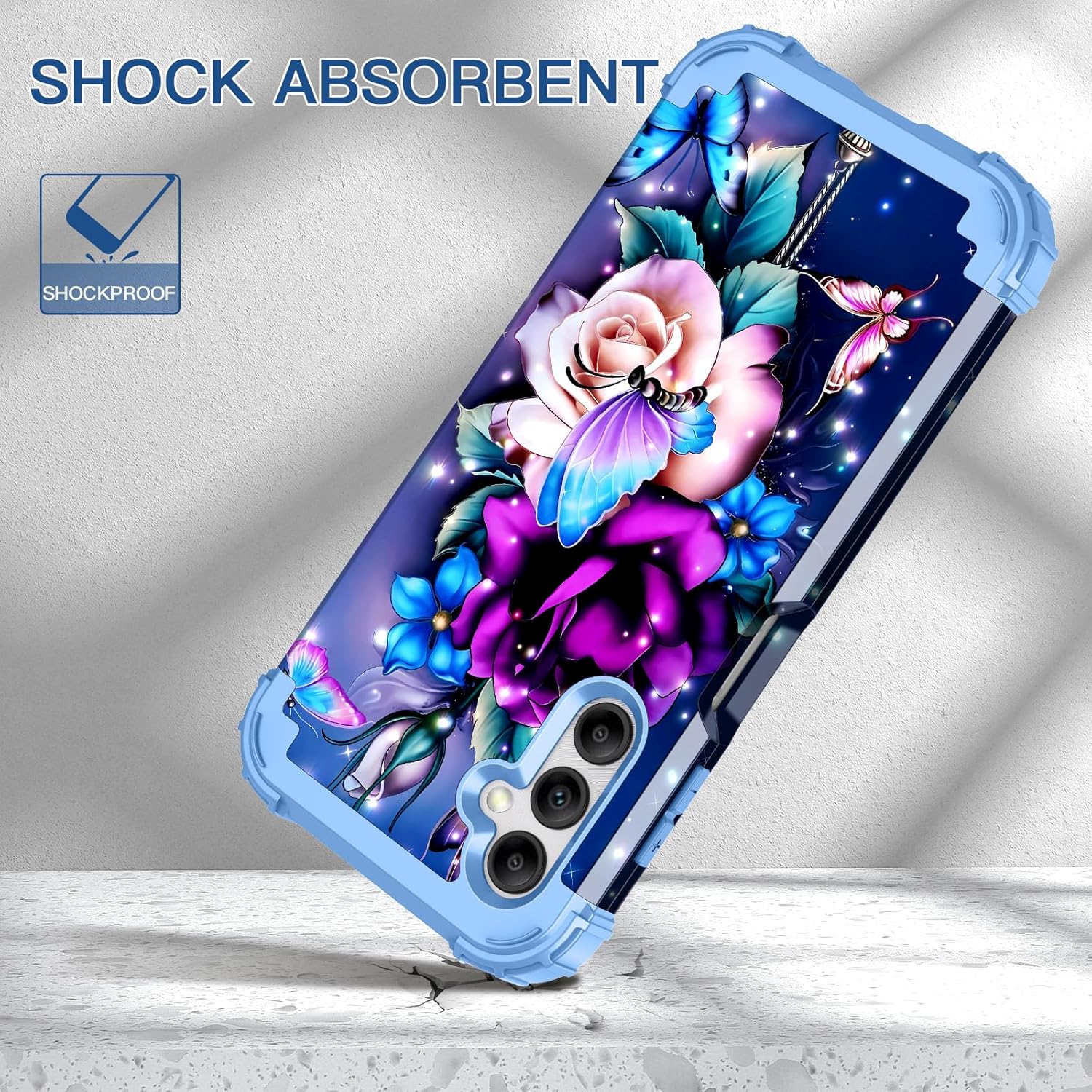 LONTECT Funda protectora para Galaxy A14 5G a prueba de golpes, 3 en 1, resistente, híbrida, resistente, de alto impacto, para Samsung Galaxy A14 5G