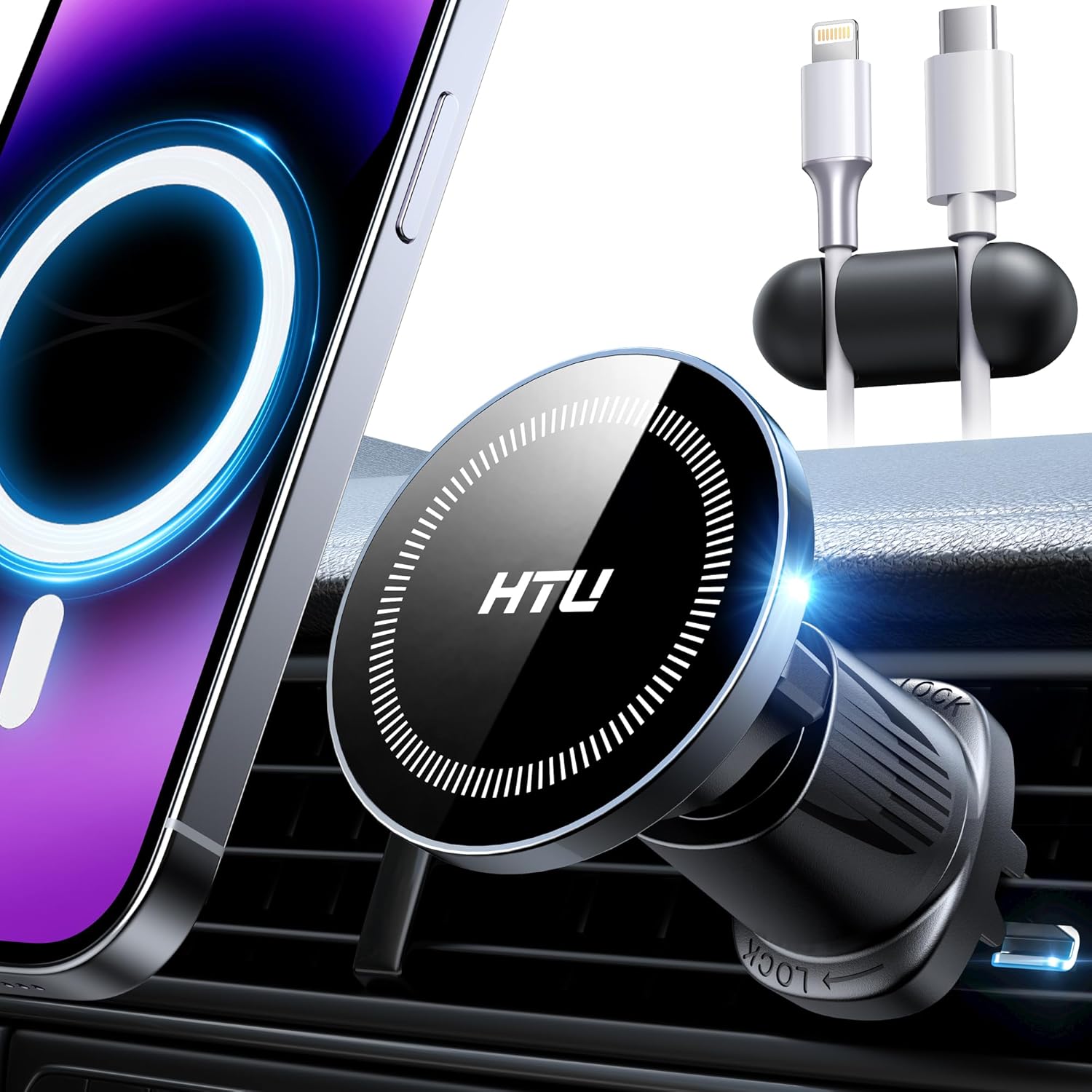2024 más reciente actualizado para MagSafe Car Vent Mount HTU Los mejores imanes Soportes de teléfono de automóvil para iPhone, gancho de metal,