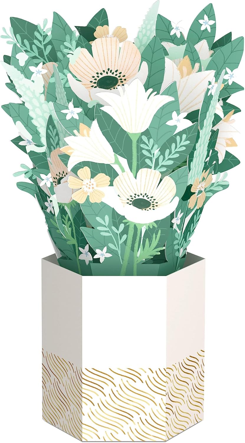 Hallmark Paper Wonder Thinking of You, tarjeta desplegable para todas las ocasiones (ramo de lirios de la paz)