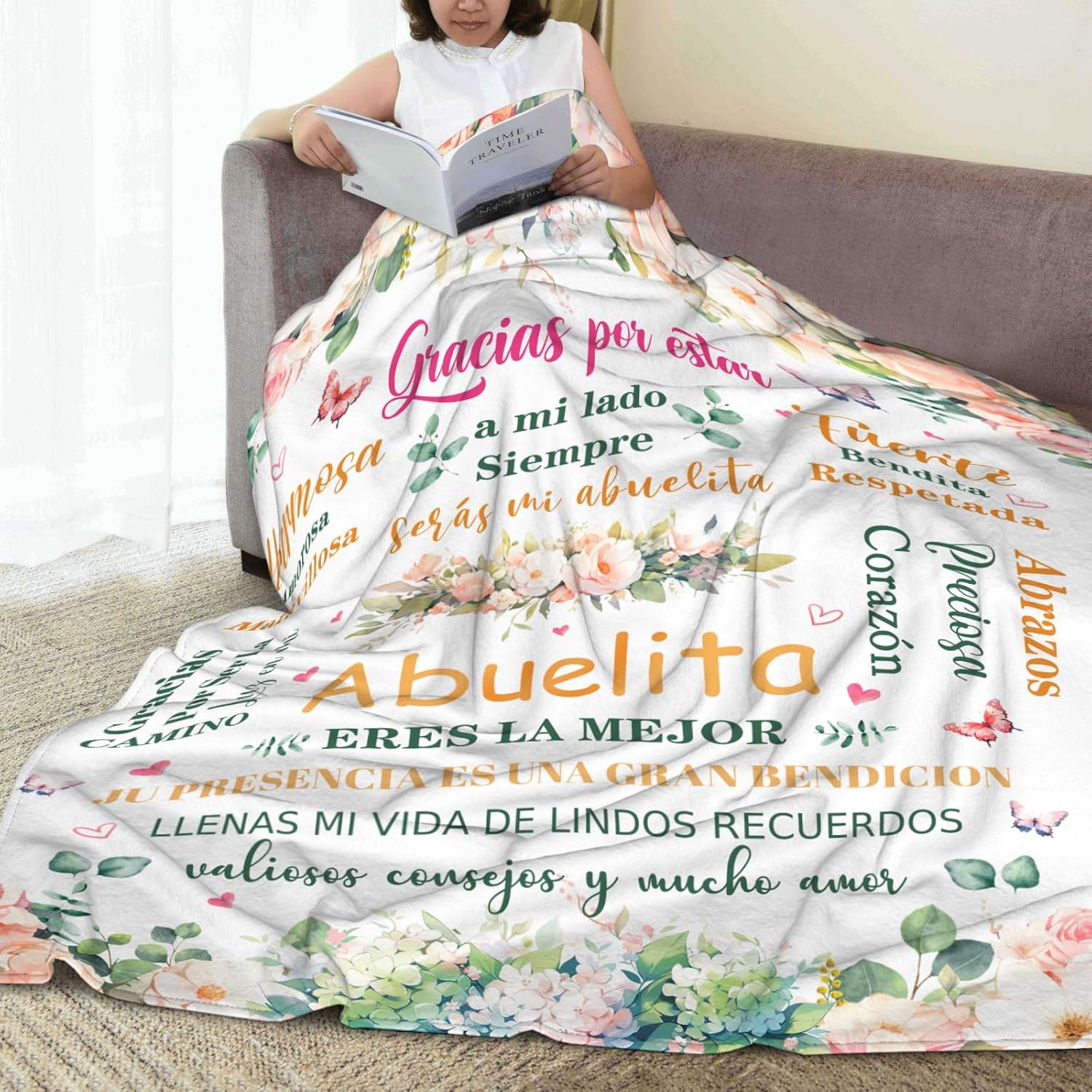 Regalos para Abuela en Español, Manta de Abuela, Regalos para Abuela en Español para cumpleaños, regalos para abuela de nietos manta de 60 x 50