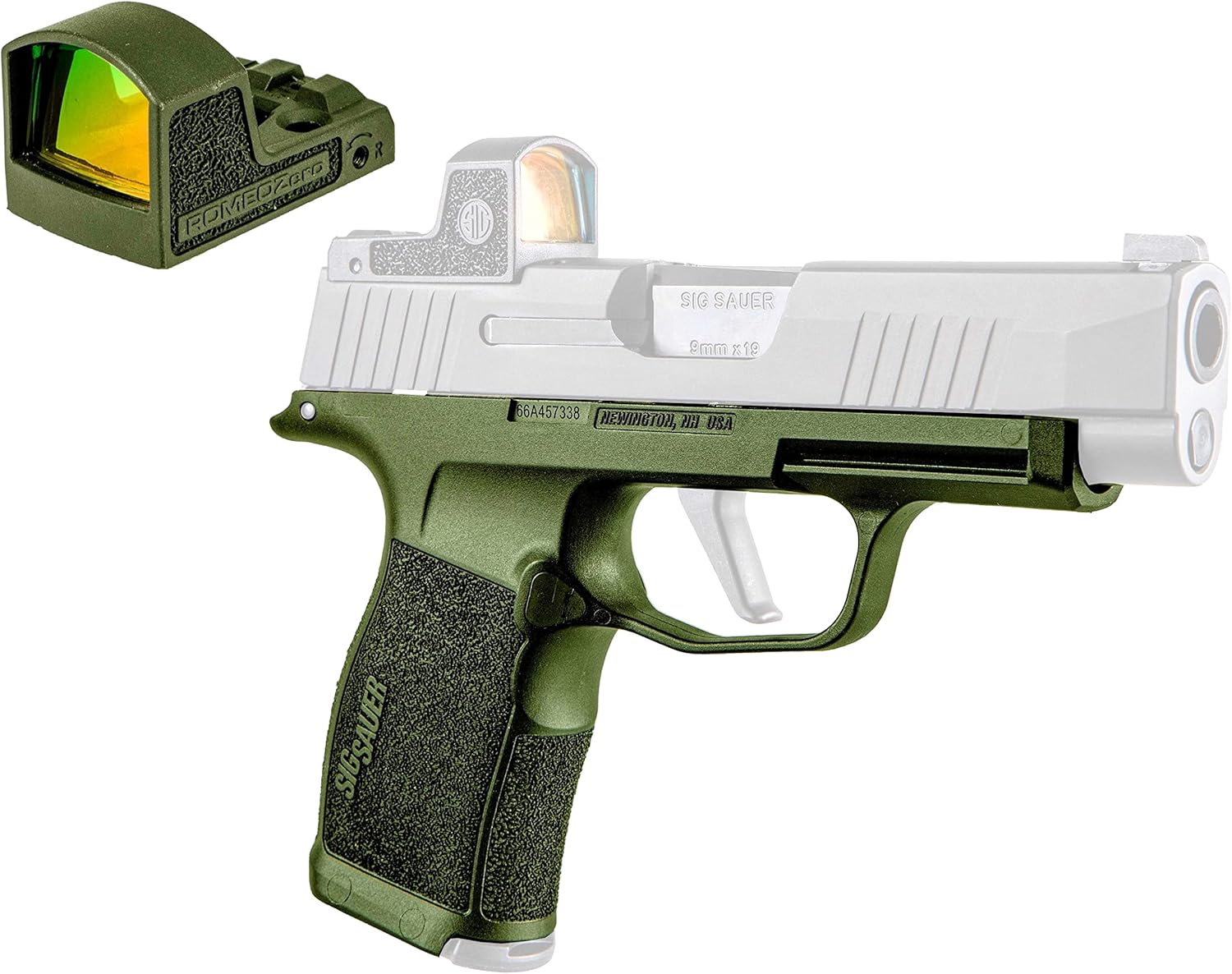 Sig Sauer SORG0305 Romeo Zero micro abierto reflex mira 3 MOA OD verde y módulo del apretón P365XL