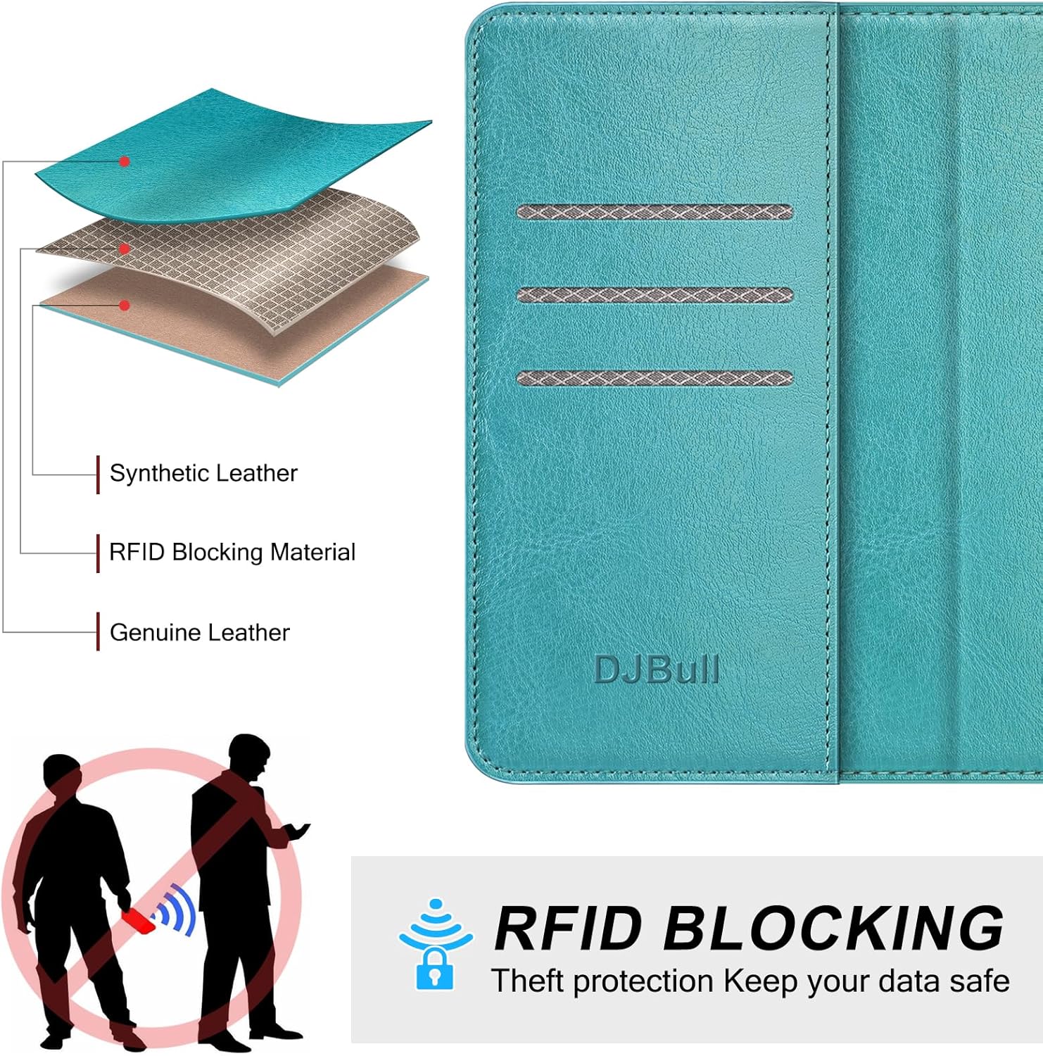 Funda tipo cartera desmontable 2 en 1 para Samsung Galaxy A14 5G con tarjetero de crédito con bloqueo RFID, funda protectora de piel sintética con