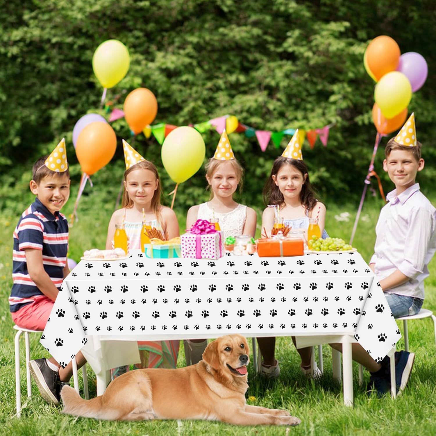 ZAKVOOR Paquete de 4 manteles rectangulares de plástico con estampado de la Patrulla Canina de Cachorros, para suministros de fiesta temática de