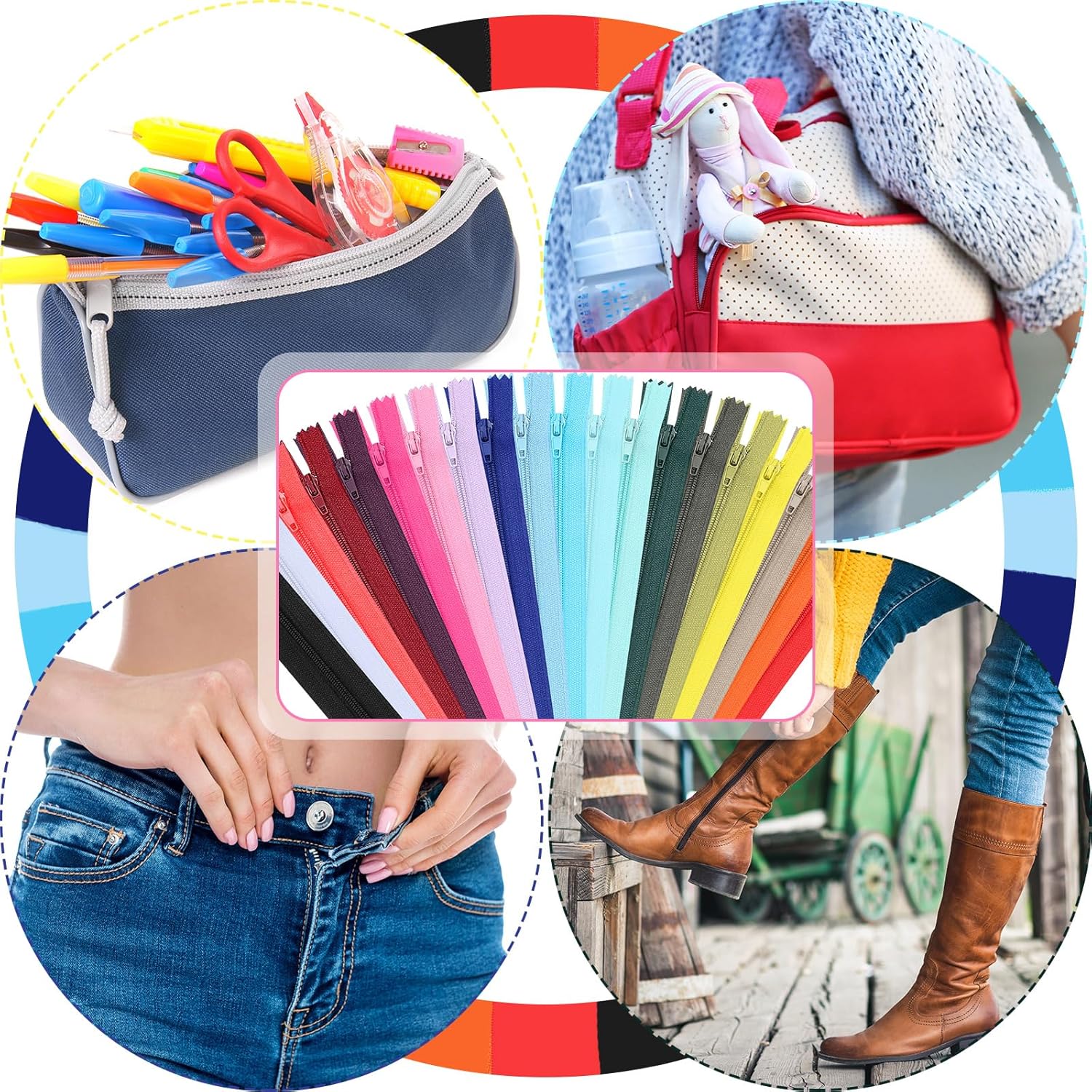 Hotop 360 cremalleras de bobina de nailon de 9 pulgadas, cremalleras de costura coloridas, cremalleras surtidas a granel para manualidades de