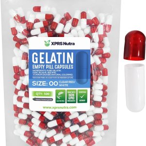 XPRS Nutra Cápsulas vacías de tamaño 00  500 cápsulas vacías de gelatina  Cápsulas vacías  Relleno de cápsulas de bricolaje  Cápsulas de píldoras XPRS Nutra Cápsulas vacías de tamaño 00  500 cápsulas vacías de gelatina  Cápsulas vacías  Relleno de cápsulas de bricolaje  Cápsulas de píldoras