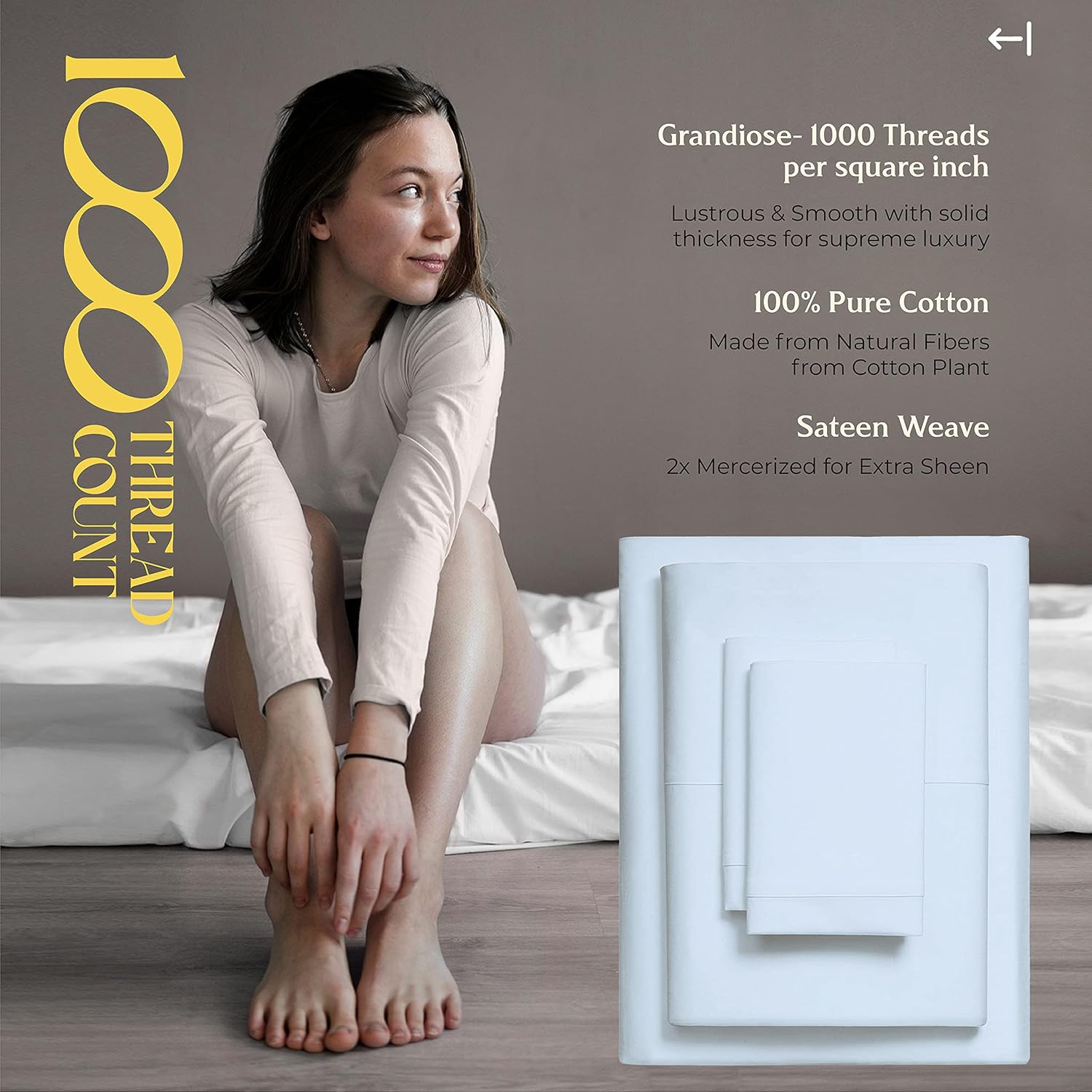 Mayfair Linen Sábanas 100% de algodón egipcio, tamaño California King, 1000 hilos, 4 piezas, color azul claro, para cama de tamaño California King,