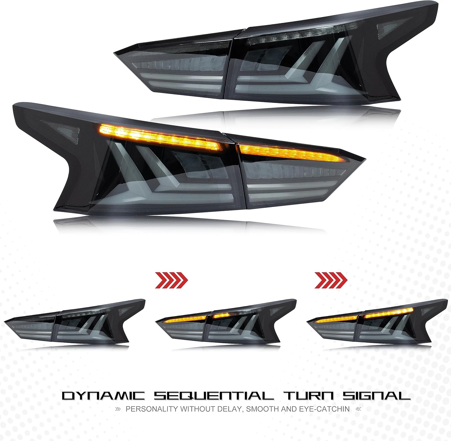 inginuity time Luces traseras LED para Nissan Altima 2019-2024 Lámparas traseras ahumadas SR secuencial señal inicio animación asamblea