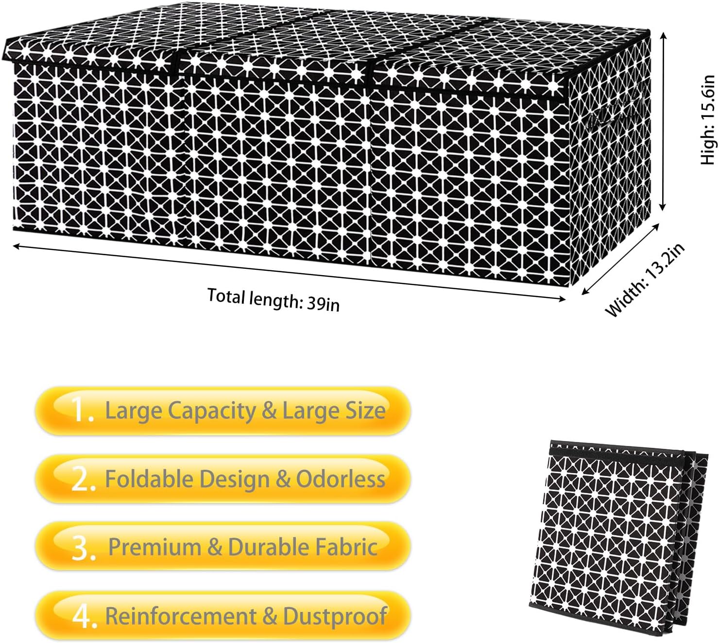 Caja grande de juguetes, contenedores plegables de almacenamiento de juguetes con tapas, cajas de almacenamiento plegables para juguetes, cestas