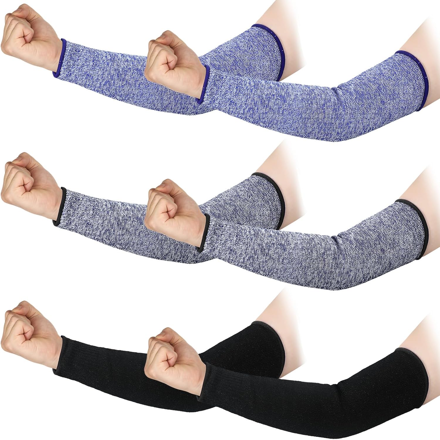 3 pares de protectores de brazo para piel fina y moretones, resistente a los cortes, manga de antebrazo, manga de protección contra quemaduras de