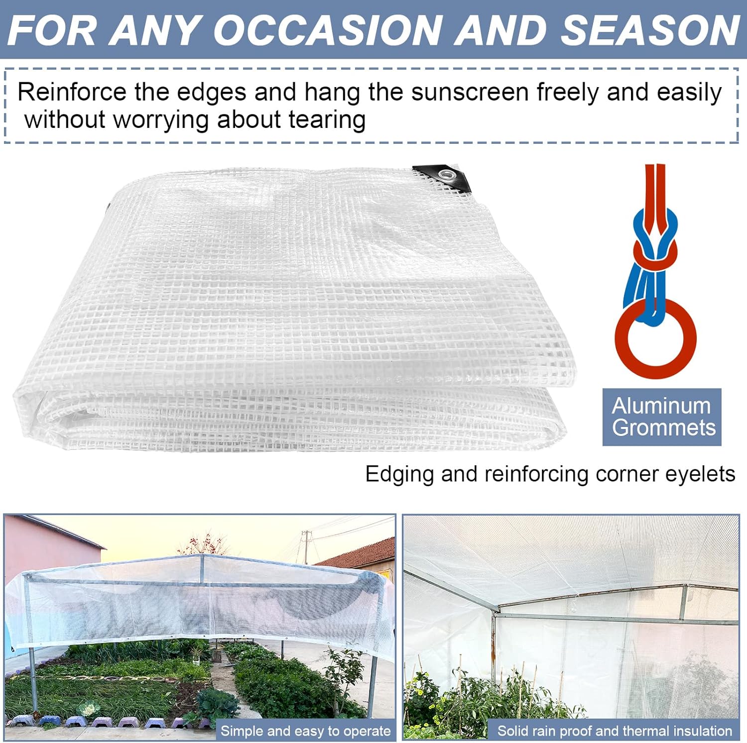 Lona de malla transparente impermeable de 10 mil resistente para resistencia a los rayos UV, lona de invernadero, lona grande con ojales, para