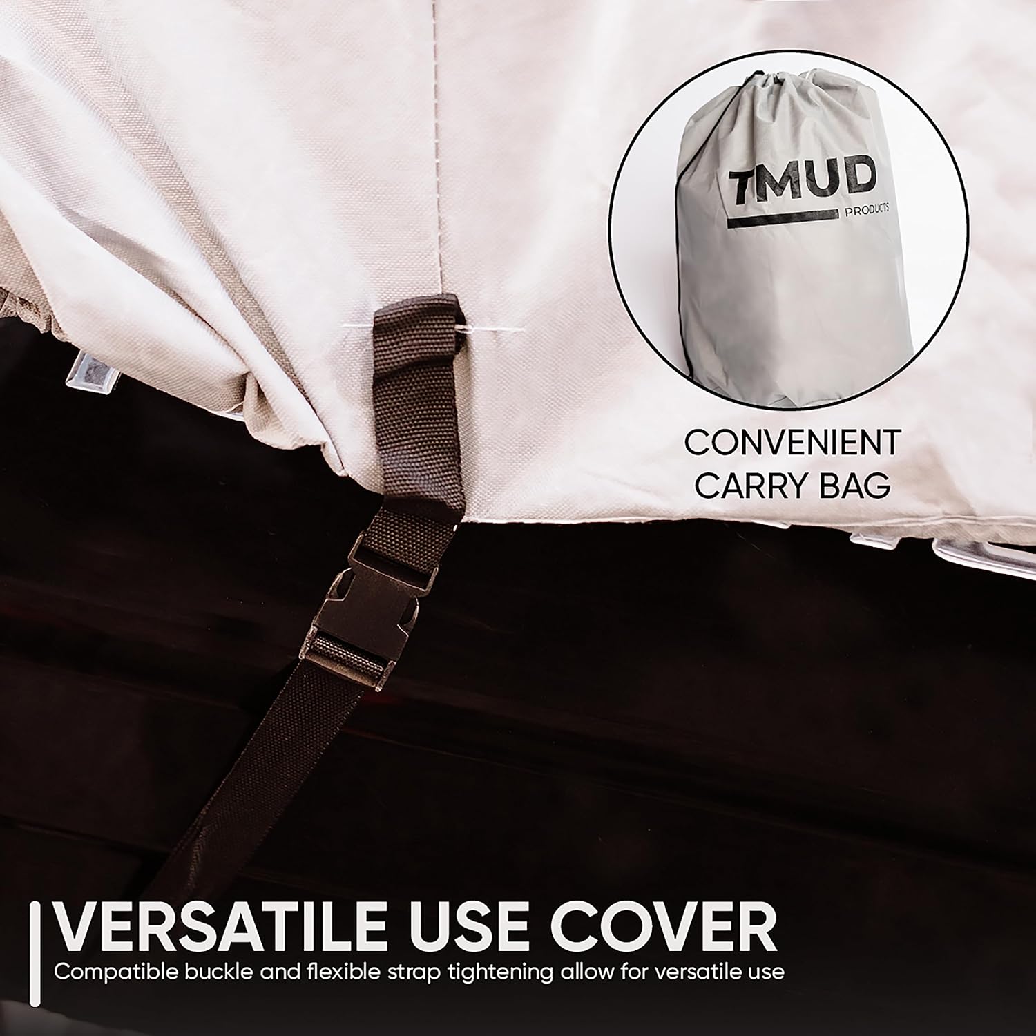 Fundas para lanchas remolcables cubierta de poliéster resistente al agua de grado marino, compatible con lanchas de bajo casco V o tri-casco,