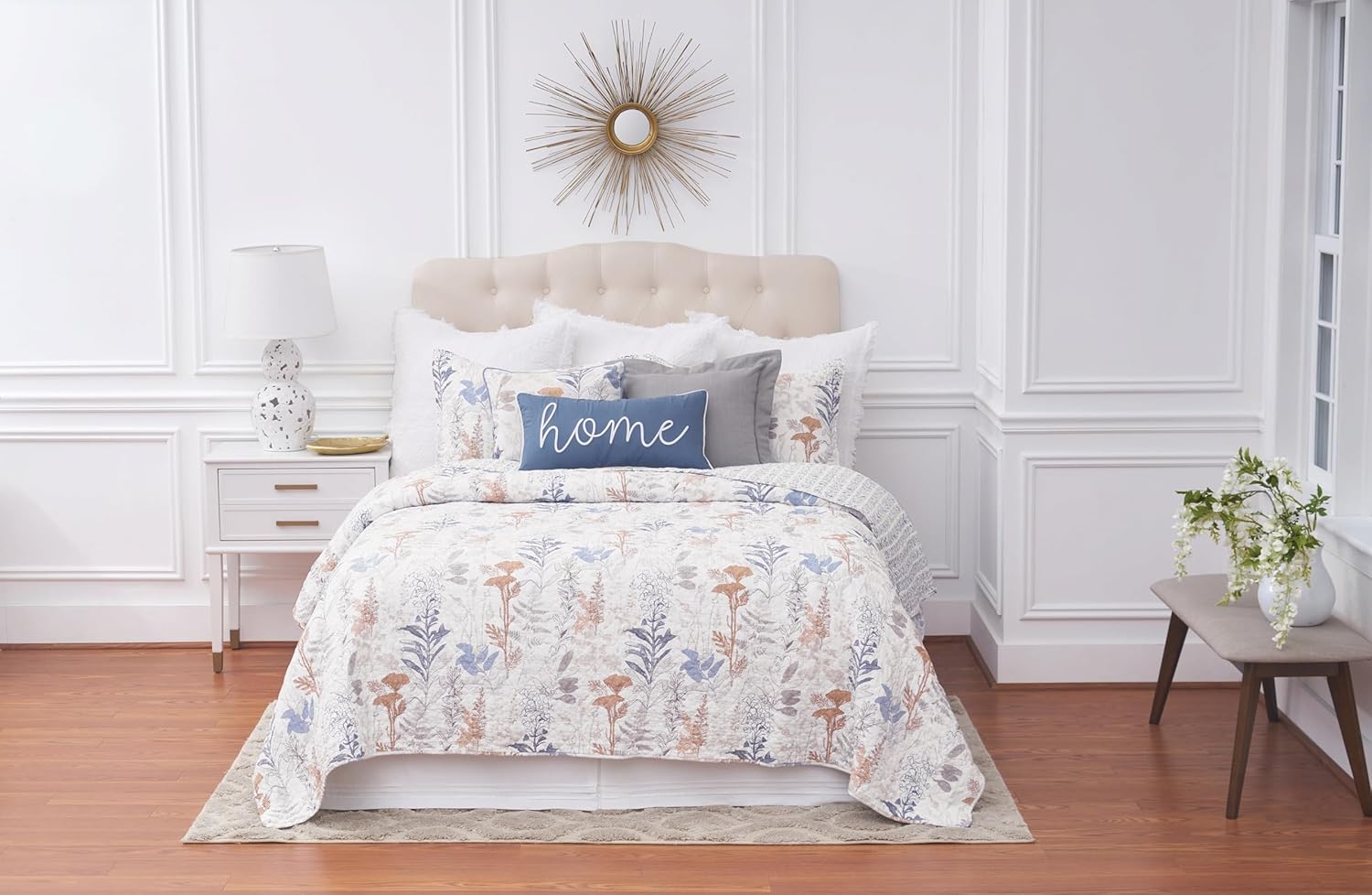 C&F Home Lina – Juego de edredón tamaño King, color azul