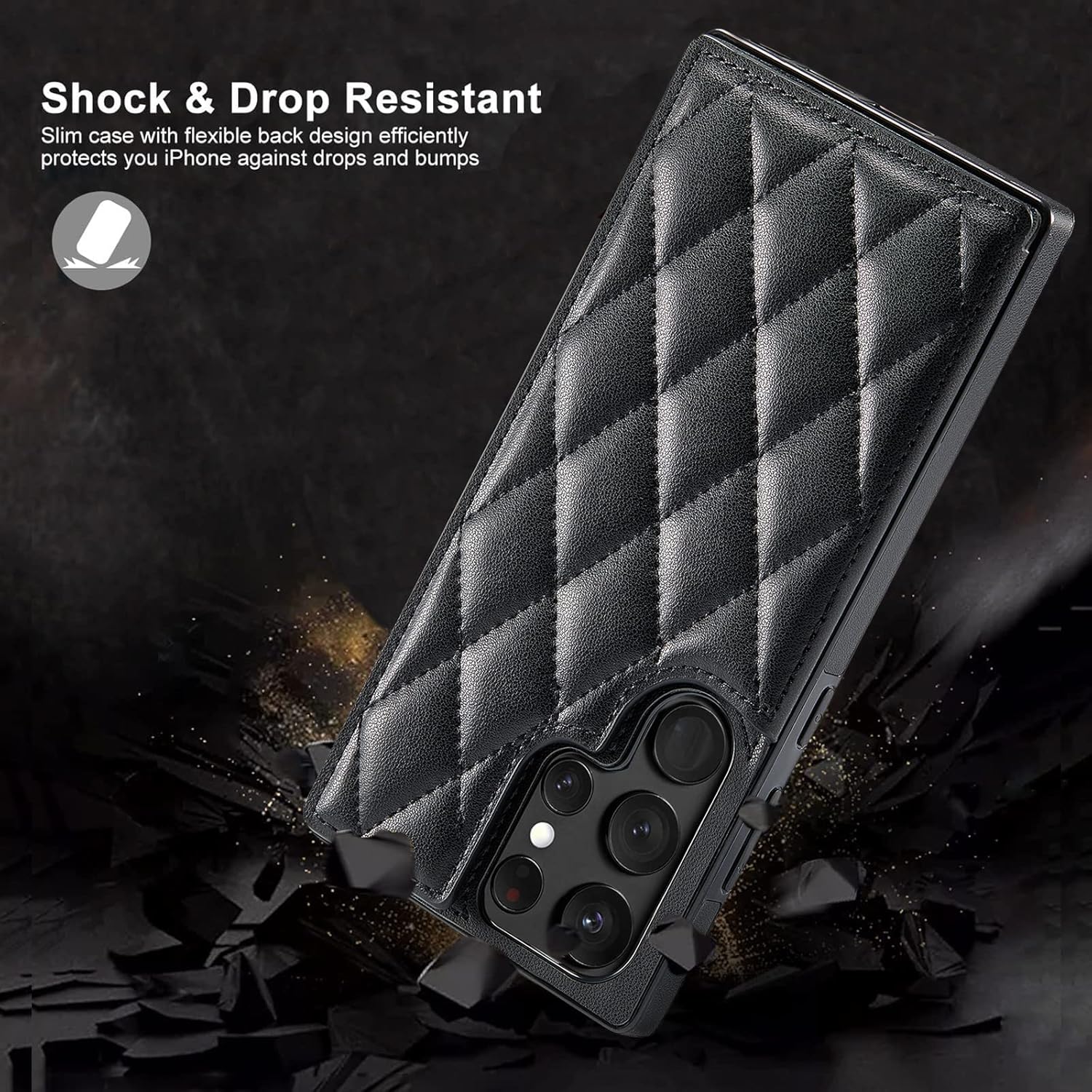 Funda para Galaxy S23 Ultra, funda de piel tipo cartera de lujo con tapa y bloqueo RFID, ranuras para tarjetas y soporte para niñas y mujeres, funda