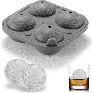 ACOOKEE Bandejas para cubitos de hielo de golf, 2.5 pulgadas de esfera grande, molde redondo para cubitos de hielo de golf, cócteles, whisky, ACOOKEE Bandejas para cubitos de hielo de golf, 2.5 pulgadas de esfera grande, molde redondo para cubitos de hielo de golf, cócteles, whisky,