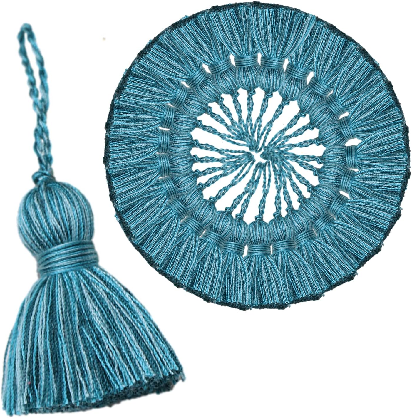 amokk Borlas pequeñas gruesas para marcapáginas con lazo para colgar, lindas borlas para manualidades, fabricación de joyas, 2.9 pulgadas, 24 piezas
