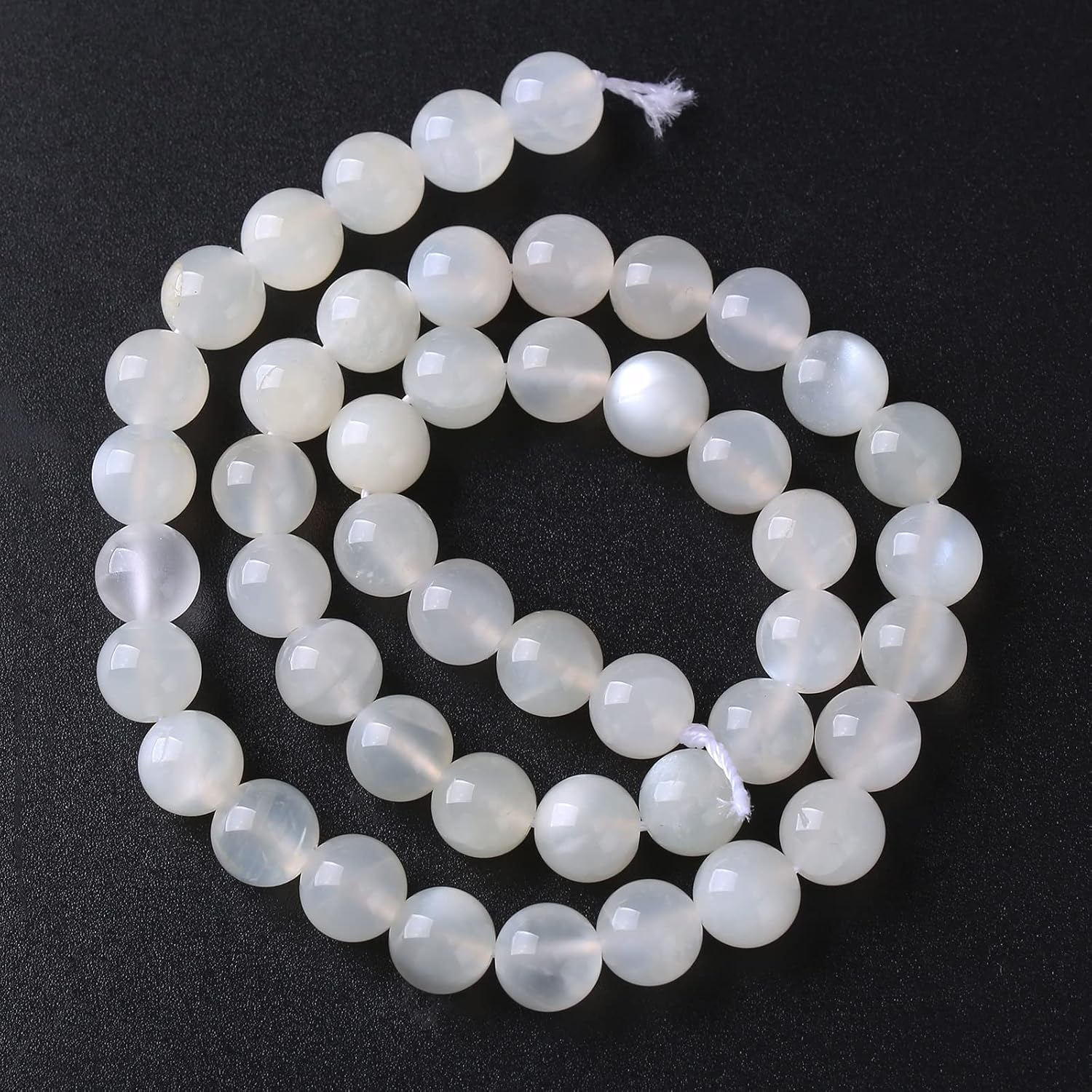 88 cuentas sueltas de piedra lunar blanca natural de grado AAA, de 0.157 pulgadas, cuentas sueltas para hacer joyas y pulseras de 15 pulgadas, 1