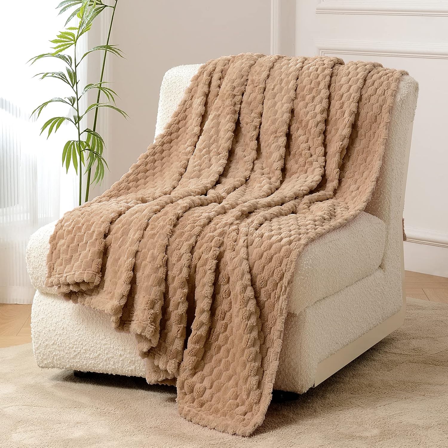 FY FIBER HOUSE Manta de forro polar tamaño King para cama de 10.58 ozm, manta mullida y supersuave de felpa para sofá, oficina, 90 x 108 pulgadas,