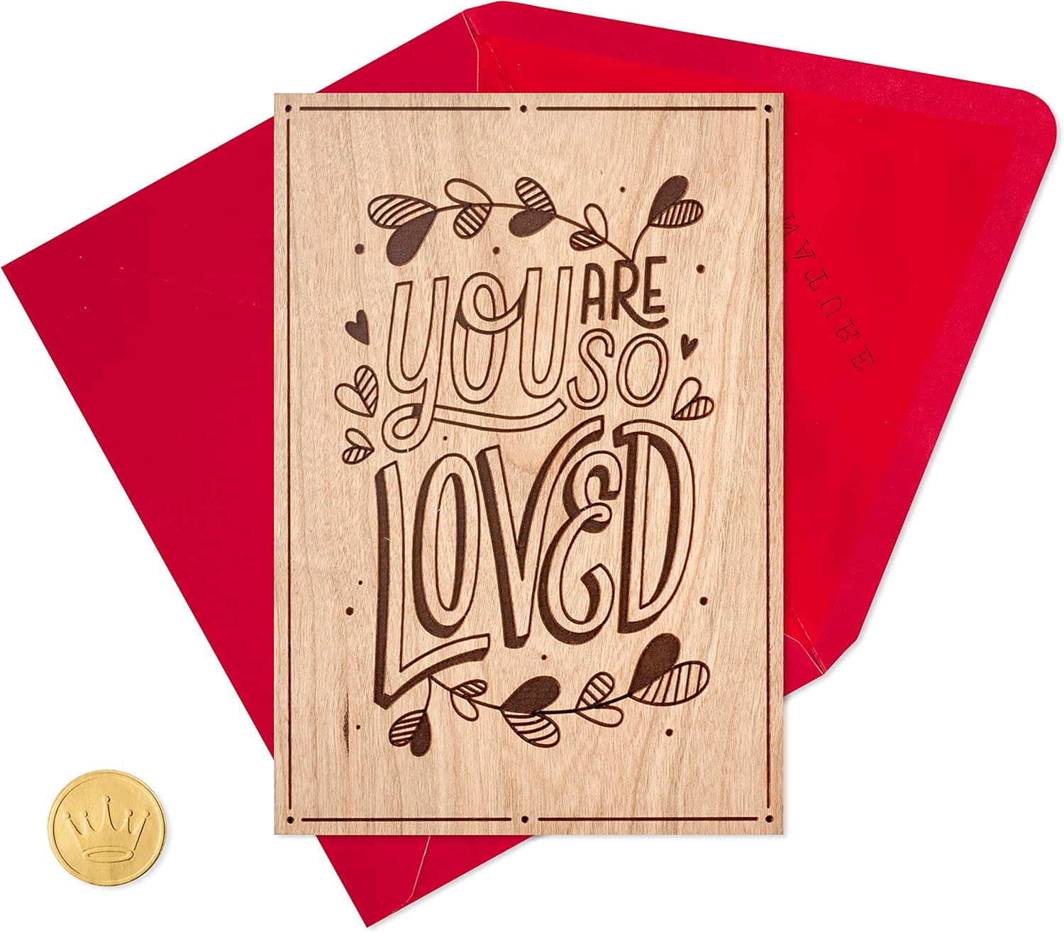 Hallmark Tarjeta de San Valentín de madera de firma (So Loved)