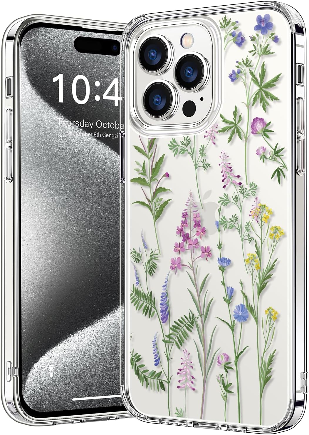 bicol Funda compatible con iPhone 15 Pro, funda transparente con diseños de moda para niñas y mujeres, ajuste delgado, a prueba de golpes, funda