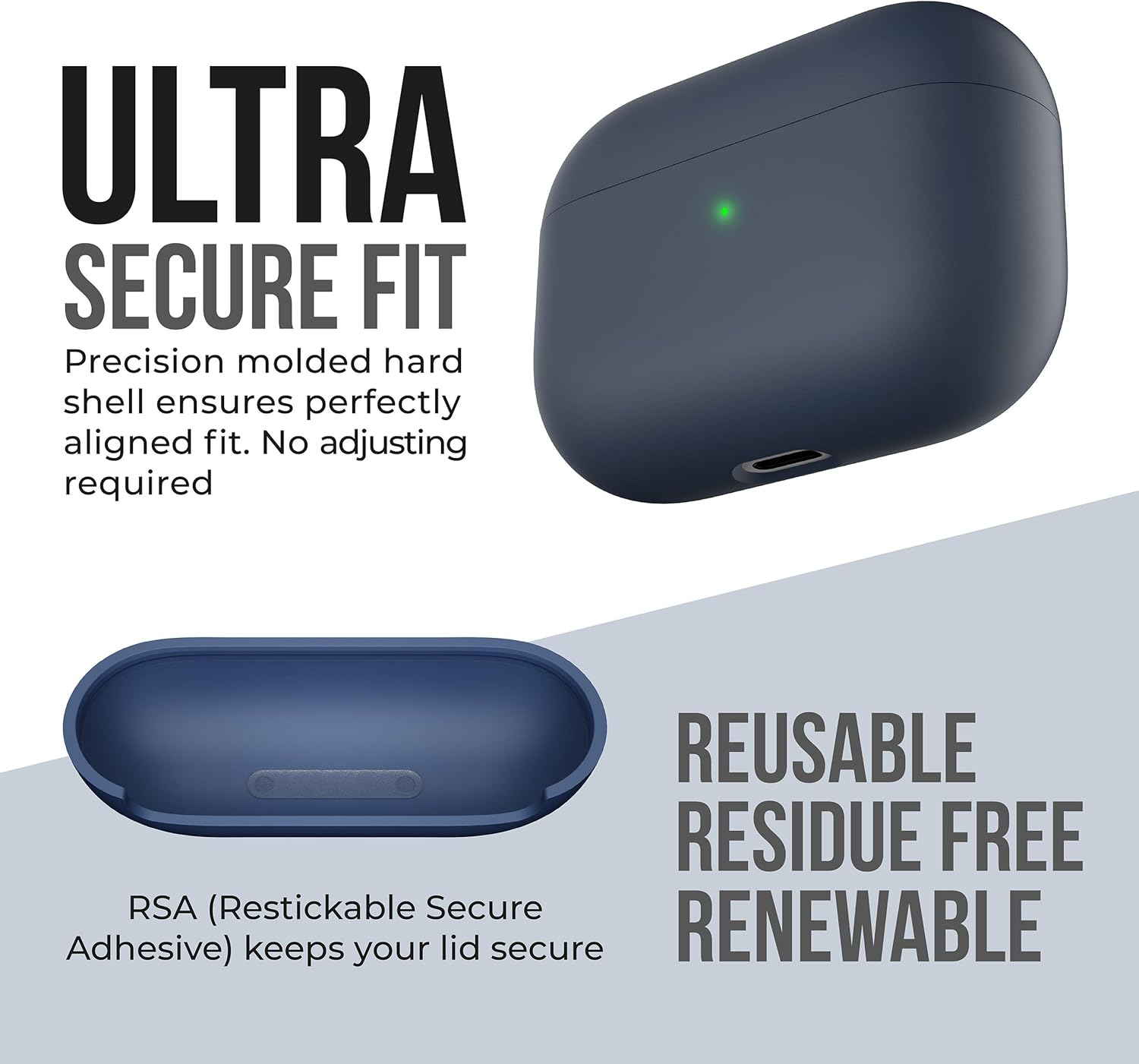 KeyBudz Carcasa rígida híbrida para Apple AirPods Pro
