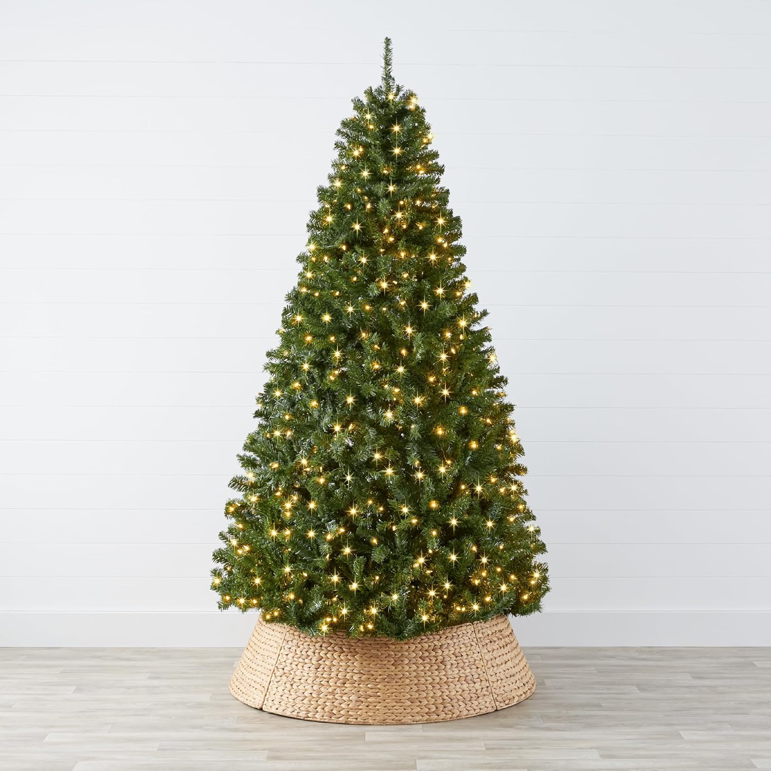 Best Choice Products. Árbol de Navidad artificial con bisagras con luces incandescentes, soporte plegable, Metal Cloruro polivinílico, Verde, 6 pies