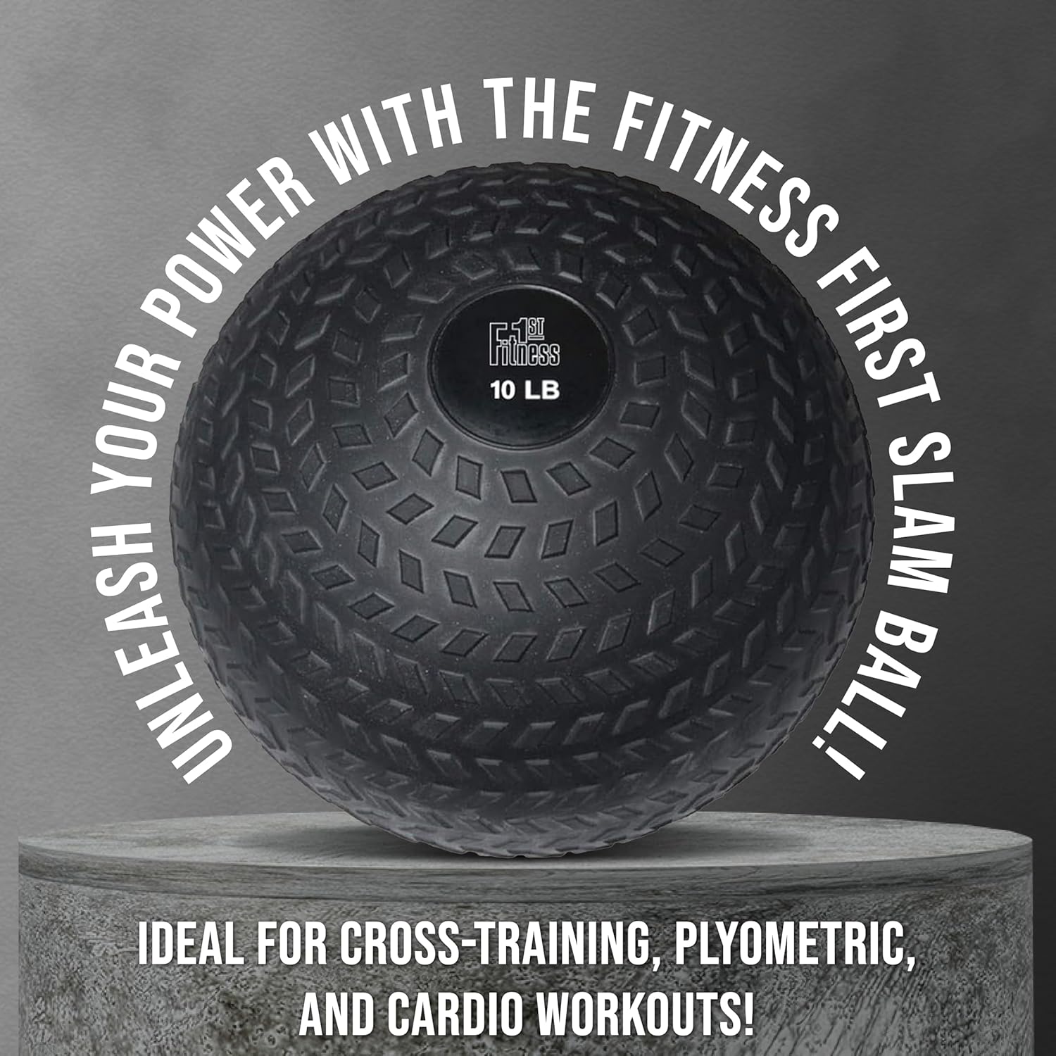 Fitness First Slam Ball, pelota medicinal rellena de arena fácil de agarrar para ejercicio y entrenamiento, ideal para entrenamiento con pesas,