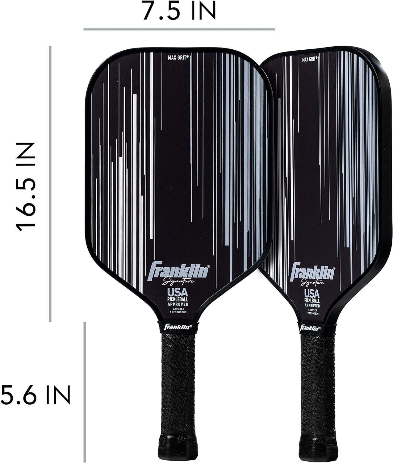 Franklin Sports Palas de pickleball Pro – Signature Series Pro Pickleball Paddle con superficie MaxGrit – Pala de pickleball aprobada por USA