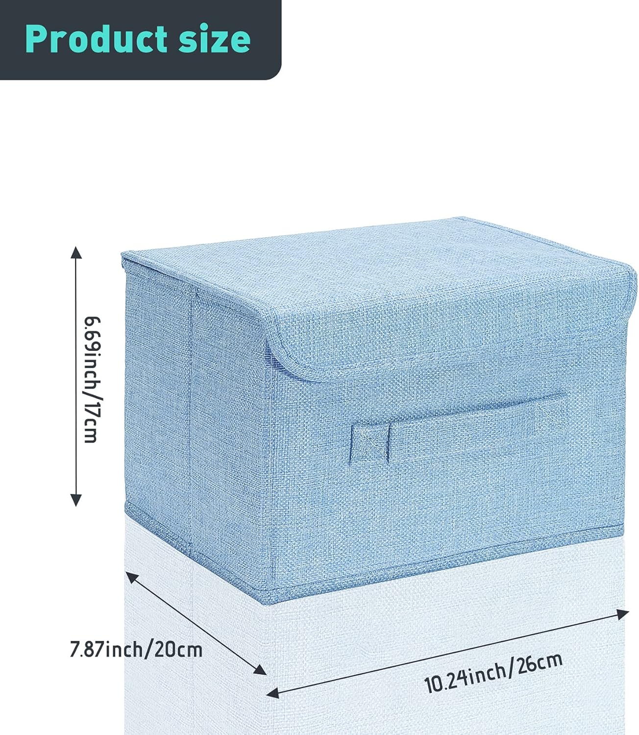 Caja de almacenamiento plegable 2 cajas de almacenamiento con tapas, caja de almacenamiento de lino, utilizada para almacenar juguetes, ropa, papel