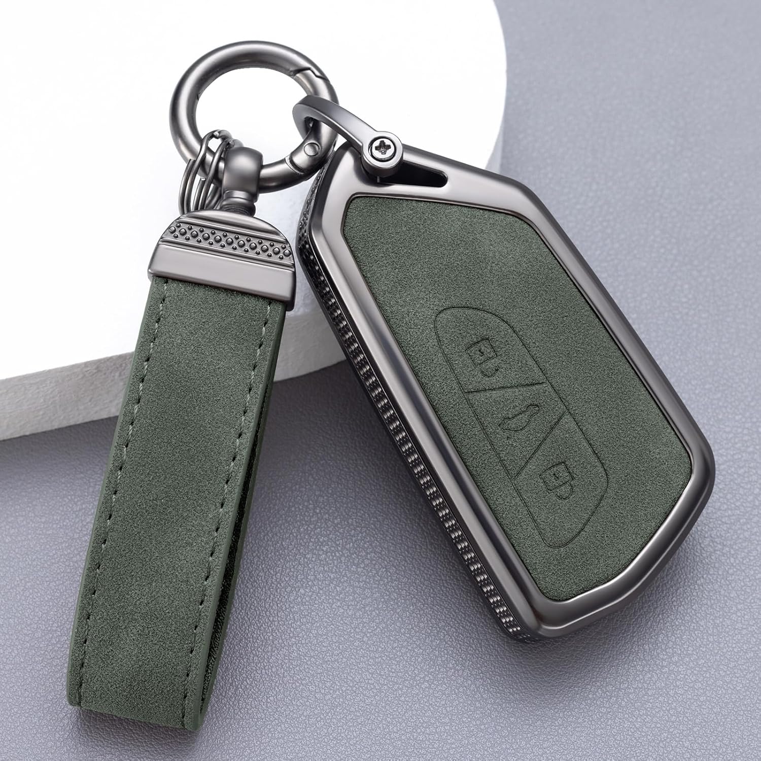 YO&YOYE Compatible con funda para llavero VW Volkswagen con llavero protector de llave de cuero