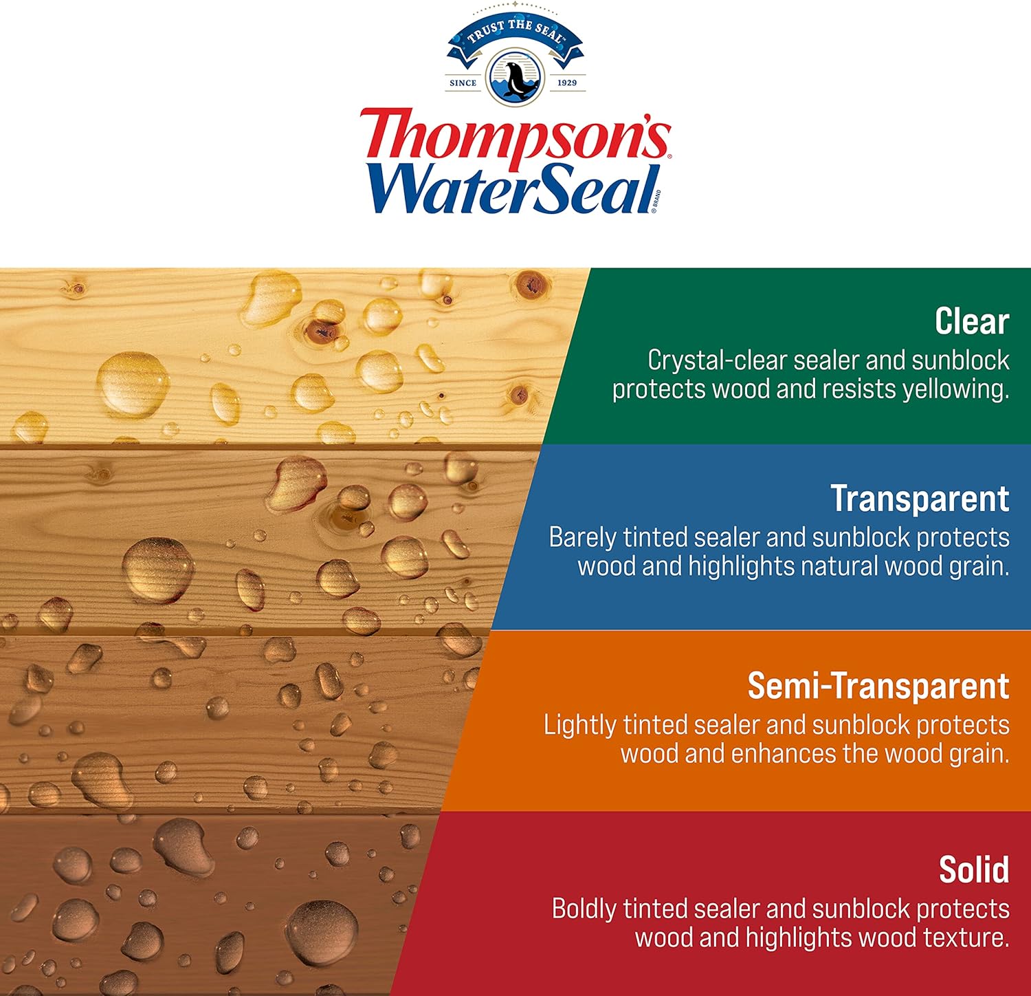 Thompson’s WaterSeal Tinte y sellador de madera impermeabilizante transparente, cedro natural, 1 galón