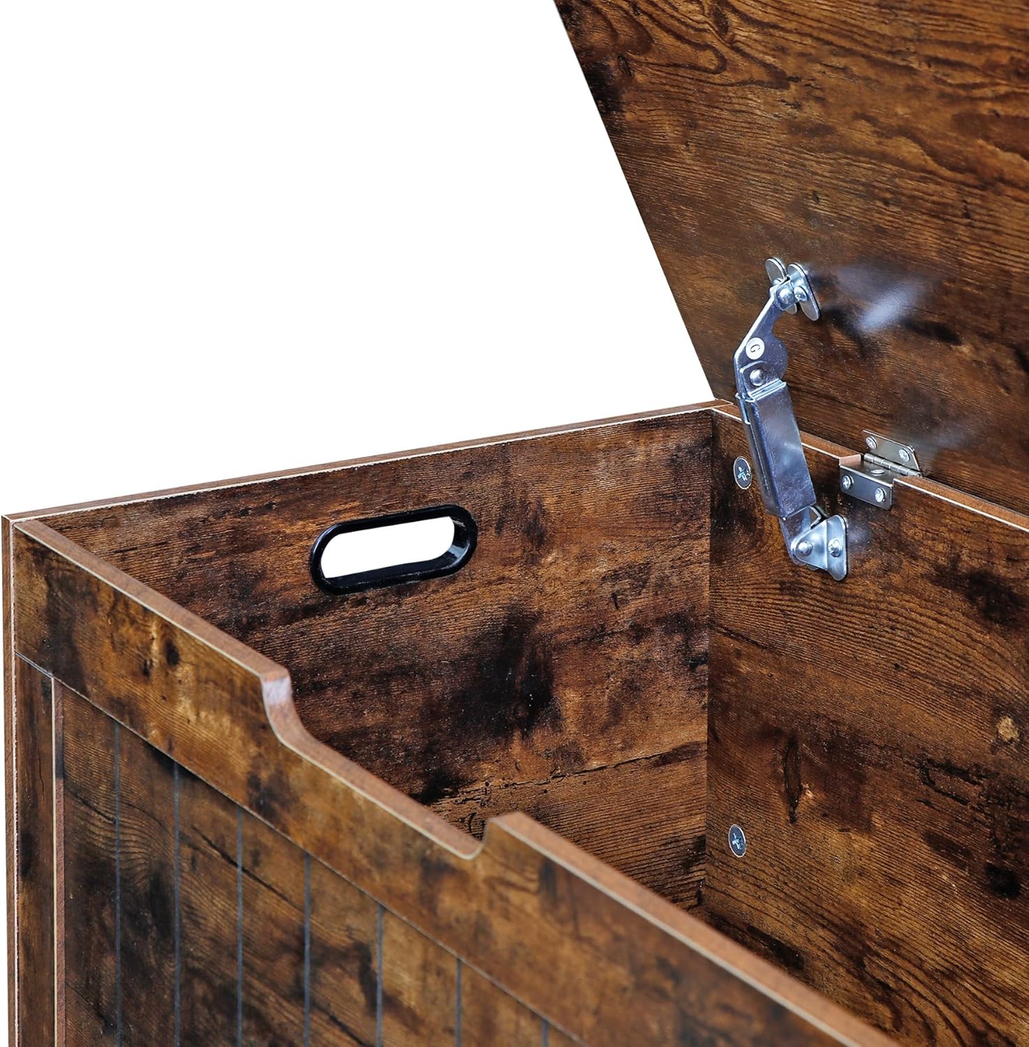 SUPER DEAL Cofre de almacenamiento, organizador de caja de pecho de 30 pulgadas con 2 bisagras de seguridad, banco de almacenamiento de entrada de