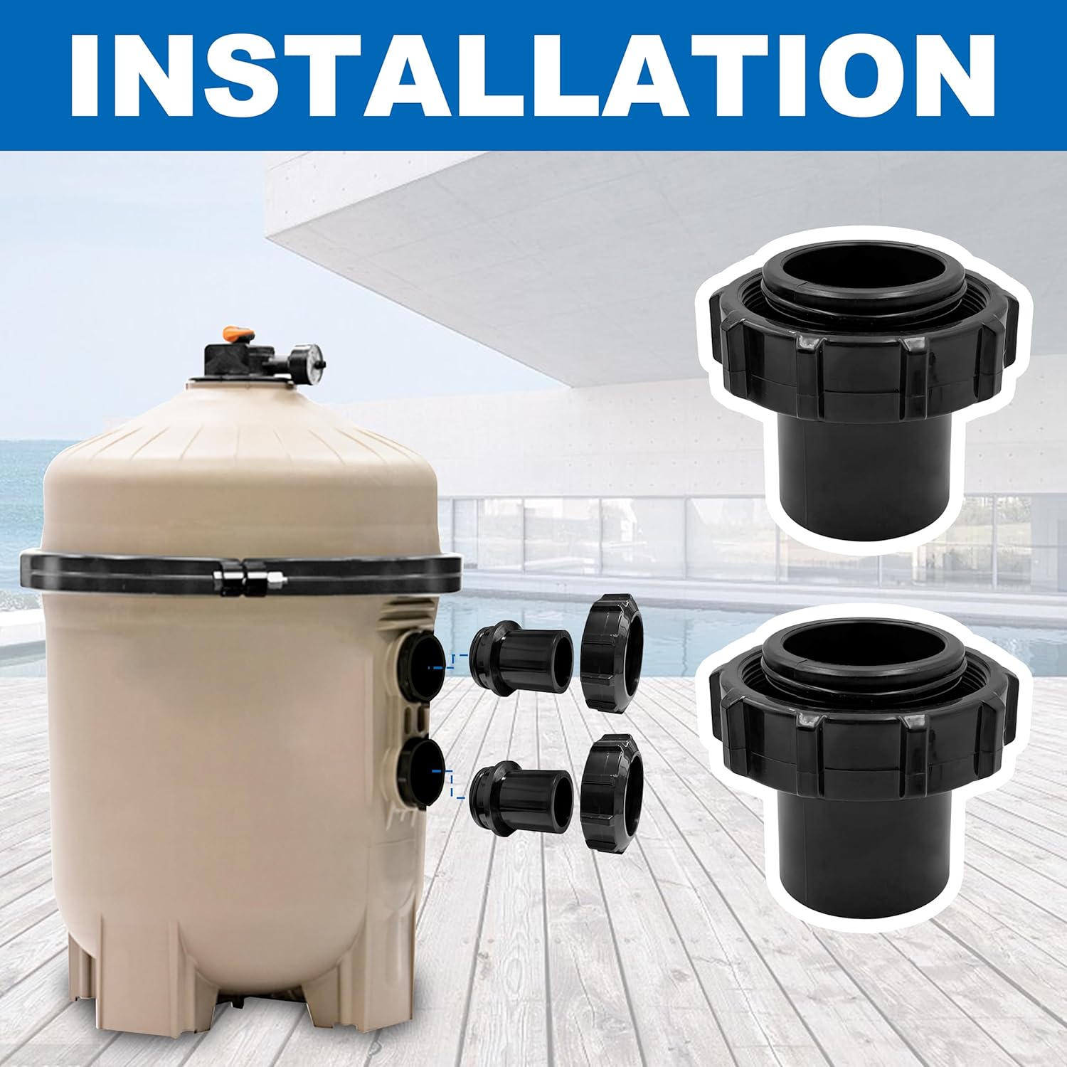 LEJUN DE2400PAK2CS Kit de filtro de fontanería de repuesto para filtro de cartucho transparente Hayward Swim C2020, C4020, C3020, C5020, apto para