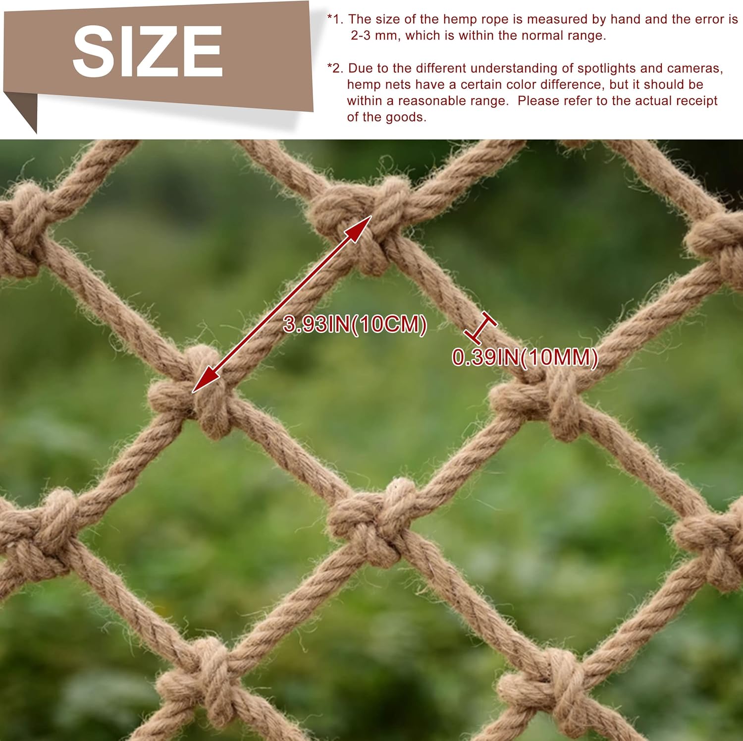 Red de cuerda de cáñamo de seguridad para niños, red de seguridad para escalar, casa de árbol, escalada para niños, red de cuerda de seguridad para