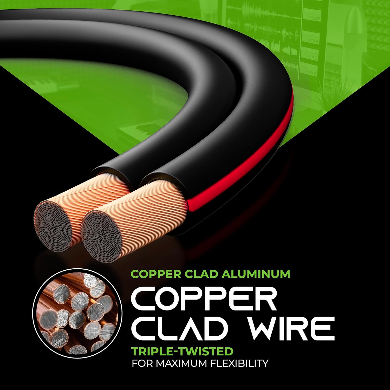 GearIT Pro Series 14AWG Cable de altavoz calibre 14 AWG (100 pies100.0 ft), gran uso para altavoces de cine en casa y altavoces de automóvil, color