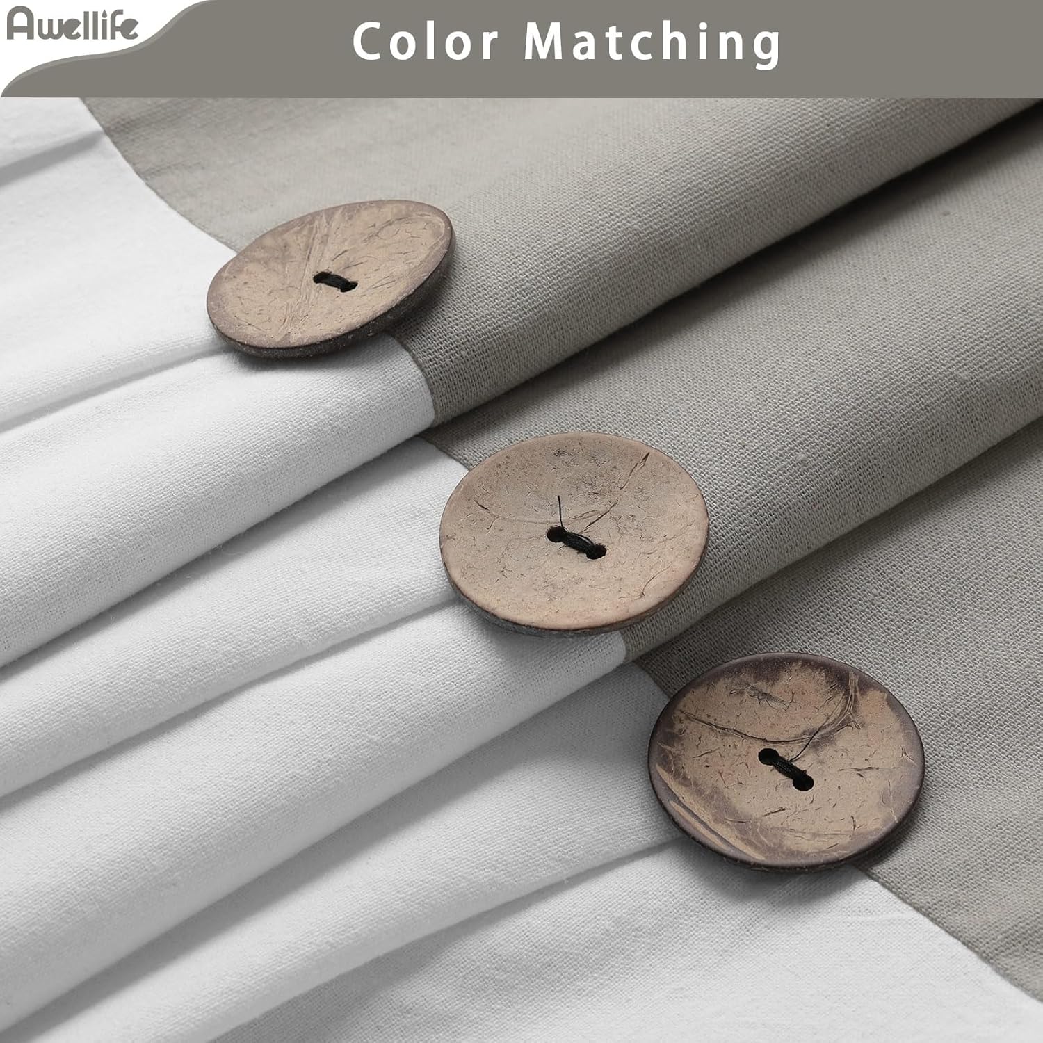 Awellife Cortina de ducha de estilo rústico para baño, juego de cortina de ducha de lino y algodón, estilo rústico (gris y blanco, 72 pulgadas de