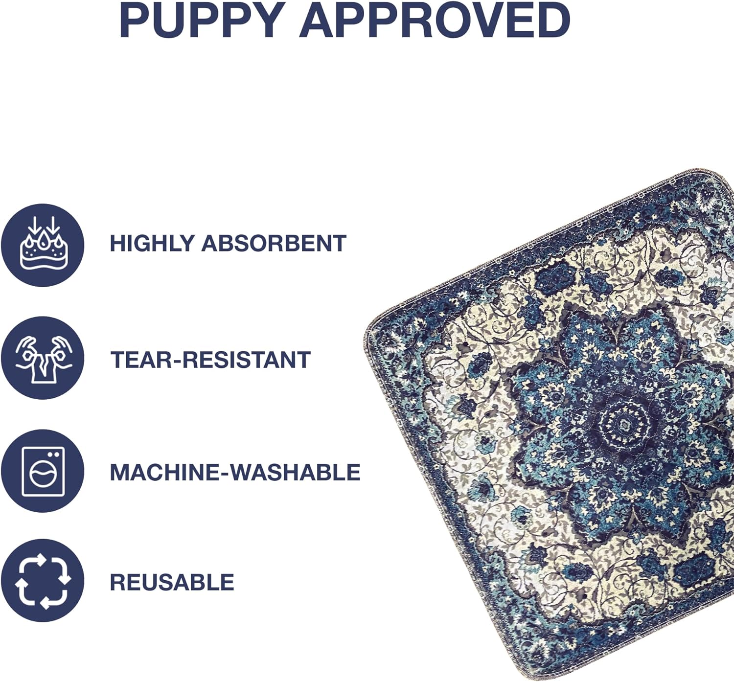 Almohadillas lavables para orina de perro  2 almohadillas de entrenamiento reutilizables súper absorbentes para cachorros  100% impermeables, a