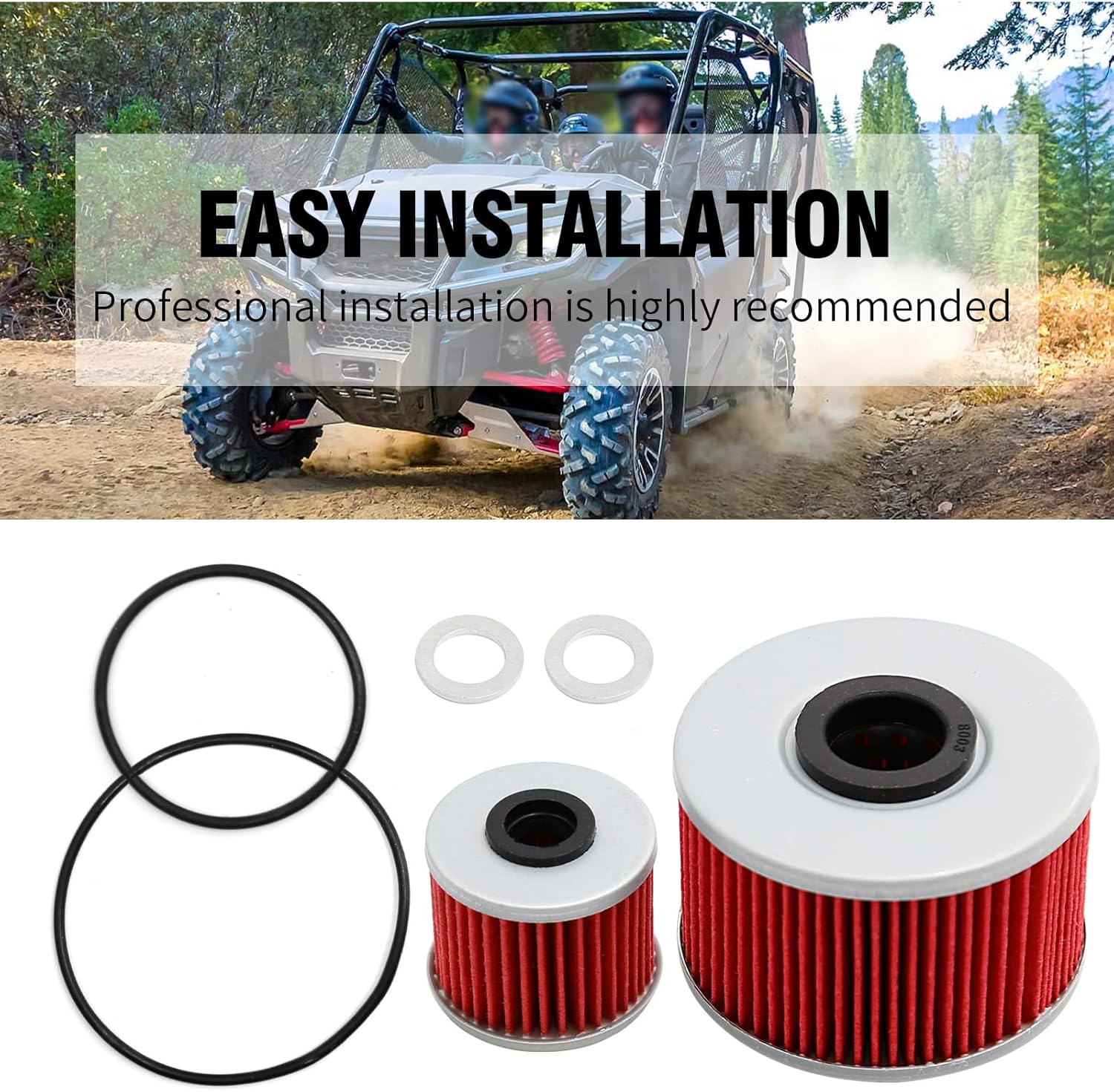Anxingo 15412-HP7-A01 Filtro de aceite con juntas tóricas de repuesto para Honda Pioneer 1000 SXS1000 M3 M5 2016-2020 Reemplazar el número de pieza