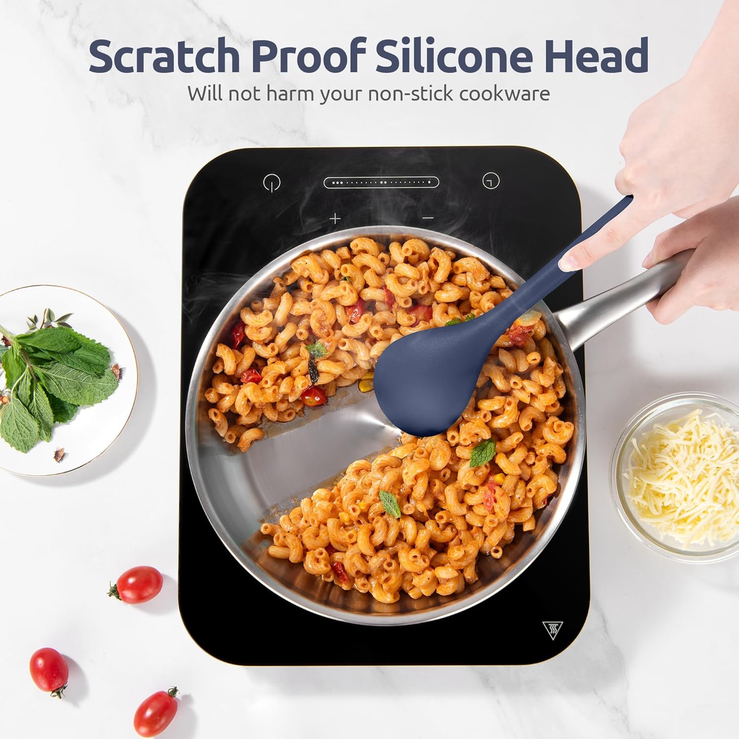 U-Taste – Juego de utensilios de cocina de silicona accesorios de cocina de 13.6 pulgadas de alta resistencia al calor, accesorios de cocina de goma