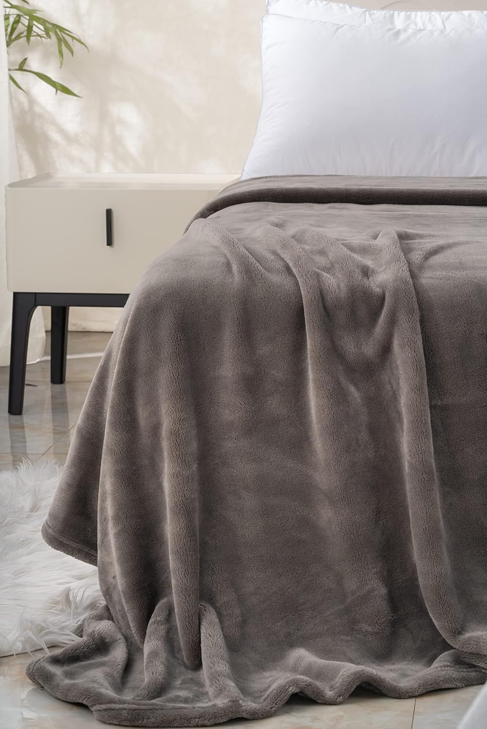 Manta de franela de felpa, acogedora, cálida y cómoda, suave manta de vellón para otoño, para sofá, silla, cama, campamento, viajes, tamaño King