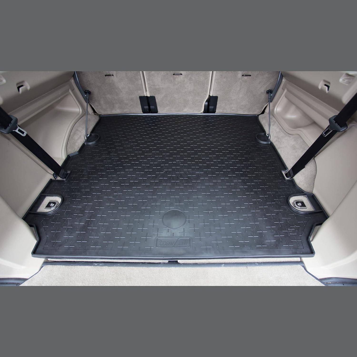 Travall Revestimiento compatible con Land Rover LR3 (2004-2009) y LR4 (2009-2016) TBM1032 – Forro de goma negra para todo tipo de clima para maletero